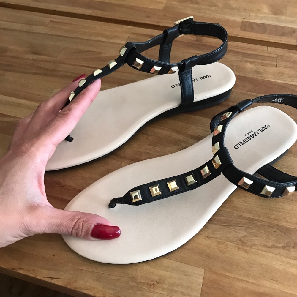 Karl Lagerfeld Paris studded sandals. Pierre 6.5